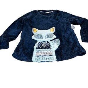 Secret Treasures Women Sherpa Long Sleeve Blue Fox Sleep Lounge Top‎ Sz m 8/10